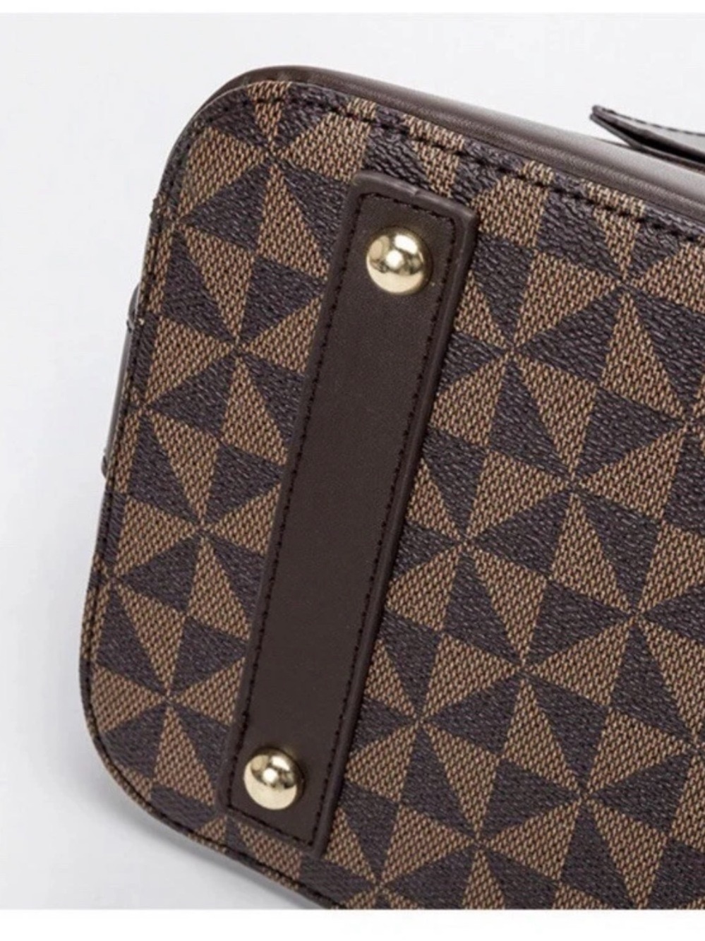 Geometric Pattern Brown Handbag - Picture 7 of 7